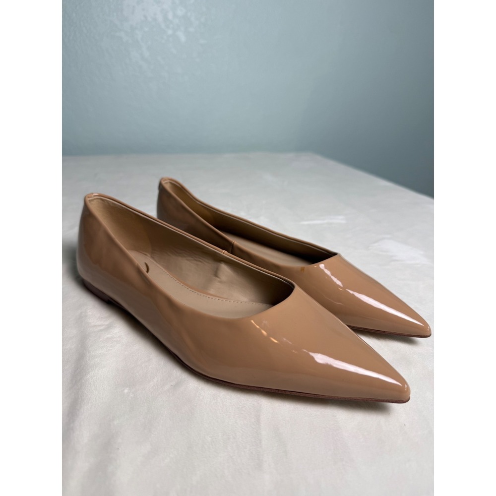 Sam Edelman Pointed Toe Flats Nude Patent Leather Shoes Womens 9